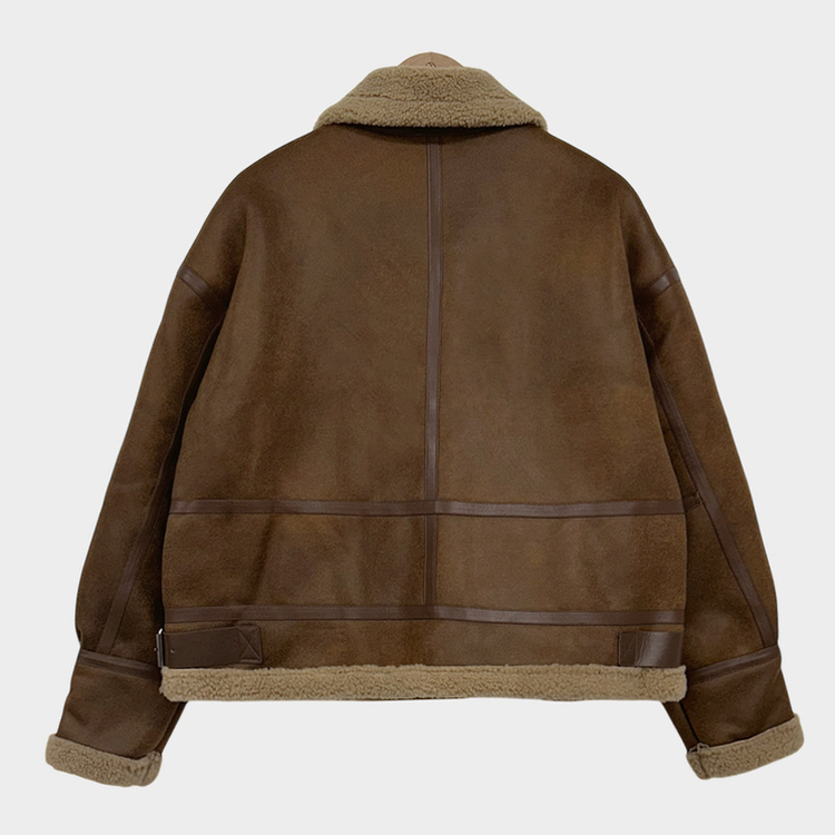 무스탕 종결 털빠짐 없는 하이퀄리티 오버핏 레더 양털 무스탕