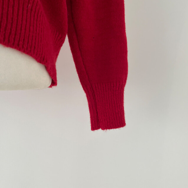 패리스 배색 끈 리본 가디건 니트