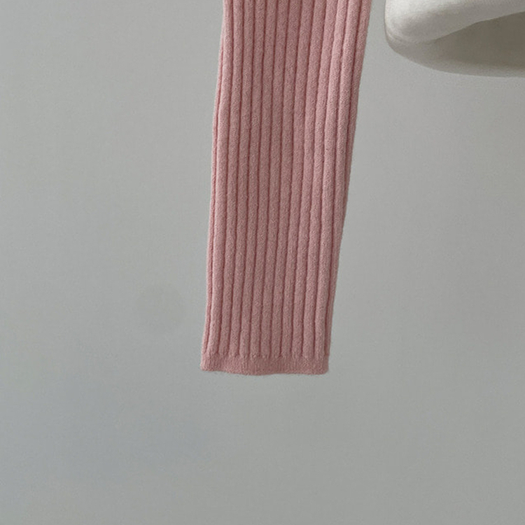 웨스턴 유넥 사선 버튼 트임 골지 초커 세트 니트