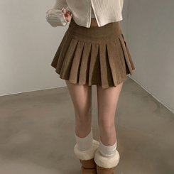 ウィンターコーデュロイプリーツミニスカートパンツ BEIGE