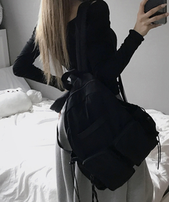 バックバッグ・スクールバッグ ツーポケットデイリールーズバックパック BLACK