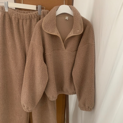 【SET】ボアフリースベアニット ストリングロングパンツ