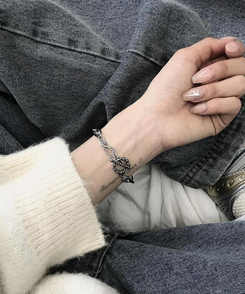 ジュエリー サージカルレイヤードチェーンブレスレット BASIC