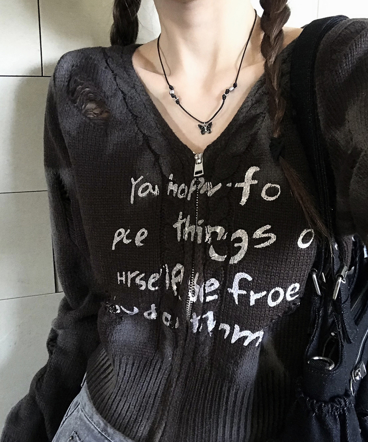 レザー蝶々ネックレス BLACK