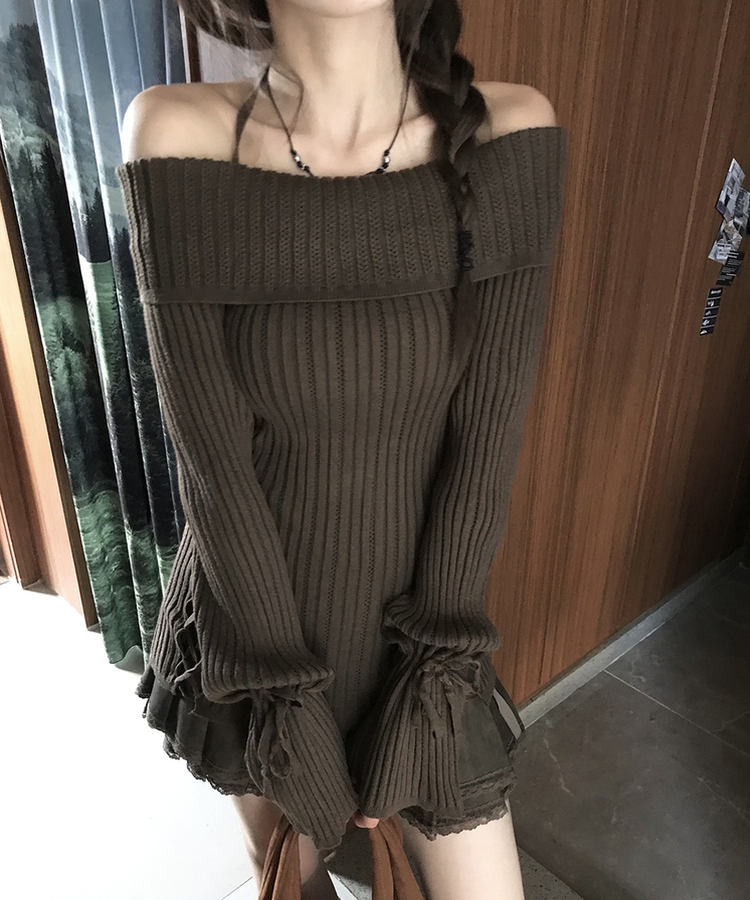レザー蝶々ネックレス BLACK