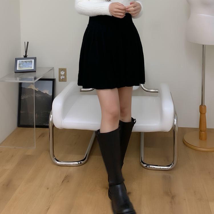 ムードミップバンディングミニスカート BLACK
