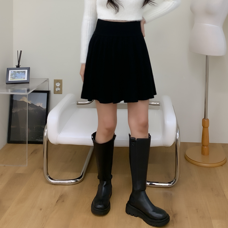 ムードミップバンディングミニスカート BLACK