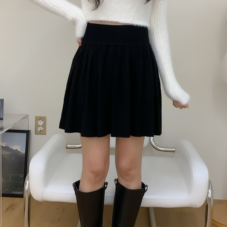 ムードミップバンディングミニスカート BLACK