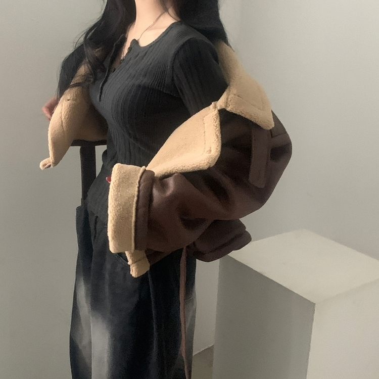 이너블 골지버튼 여리핏 긴팔니트 티셔츠 4color 차콜