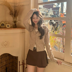 【whiplumXSONA 初コラボ！】 ウール100%ラウンドネック羊毛カーディガン OATMEAL