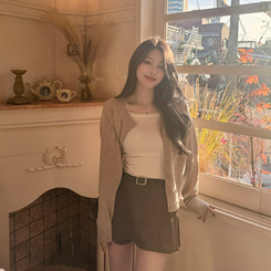 【whiplumXSONA 初コラボ！】 ウール100%ラウンドネック羊毛カーディガン OATMEAL