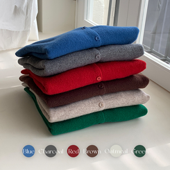 【whiplumXSONA 初コラボ！】 ウール100%ラウンドネック羊毛カーディガン