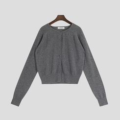 【whiplumXSONA 初コラボ！】 ウール100%ラウンドネック羊毛カーディガン