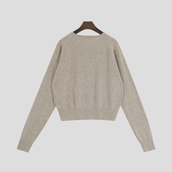 【whiplumXSONA 初コラボ！】 ウール100%ラウンドネック羊毛カーディガン