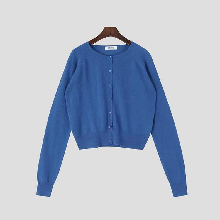 【whiplumXSONA 初コラボ！】 ウール100%ラウンドネック羊毛カーディガン