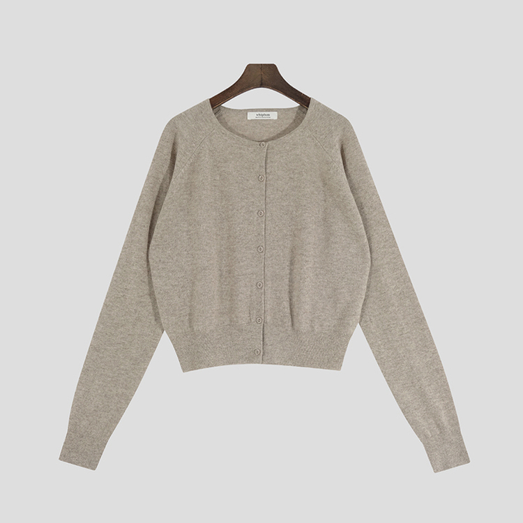 【whiplumXSONA 初コラボ！】 ウール100%ラウンドネック羊毛カーディガン