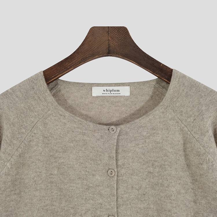 【whiplumXSONA 初コラボ！】 ウール100%ラウンドネック羊毛カーディガン