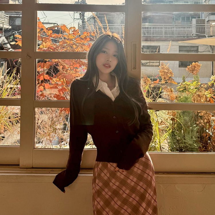 【whiplumXSONA 初コラボ！】 ウール100%ラウンドネック羊毛カーディガン BROWN