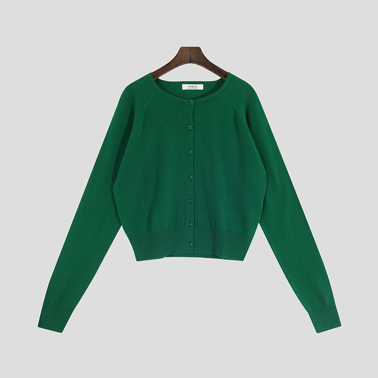 【whiplumXSONA 初コラボ！】 ウール100%ラウンドネック羊毛カーディガン