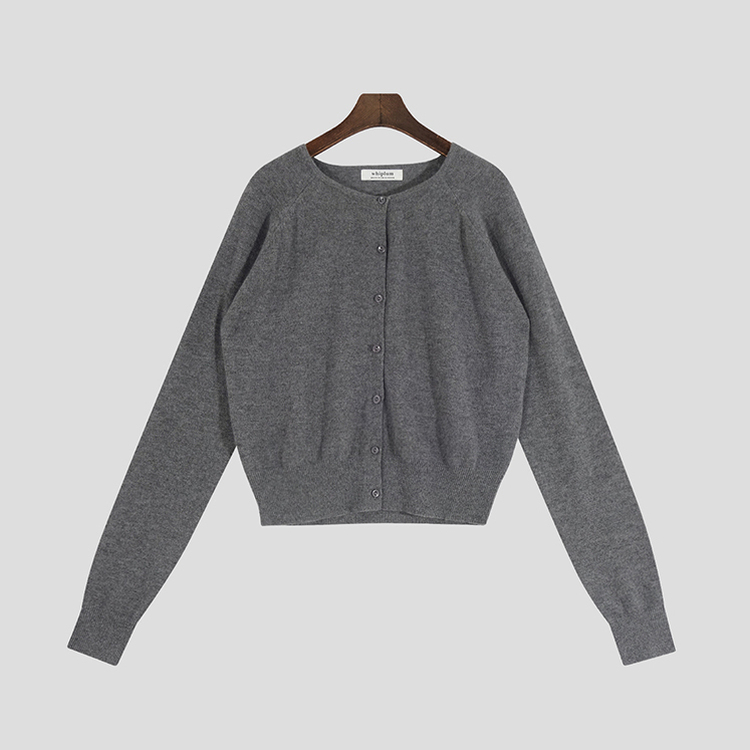 【whiplumXSONA 初コラボ！】 ウール100%ラウンドネック羊毛カーディガン