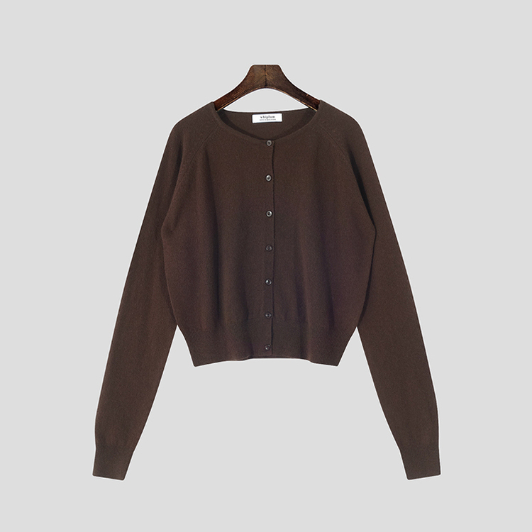 【whiplumXSONA 初コラボ！】 ウール100%ラウンドネック羊毛カーディガン