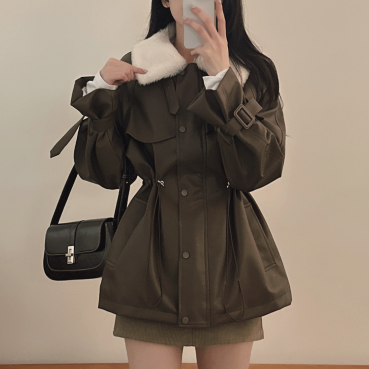 ストリングハーフムートンファーレザージャケット