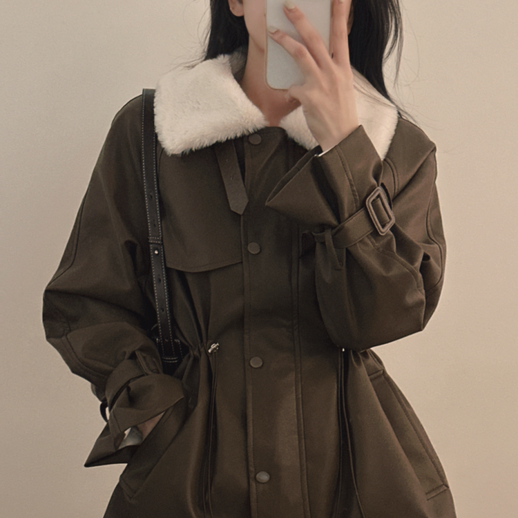 ストリングハーフムートンファーレザージャケット