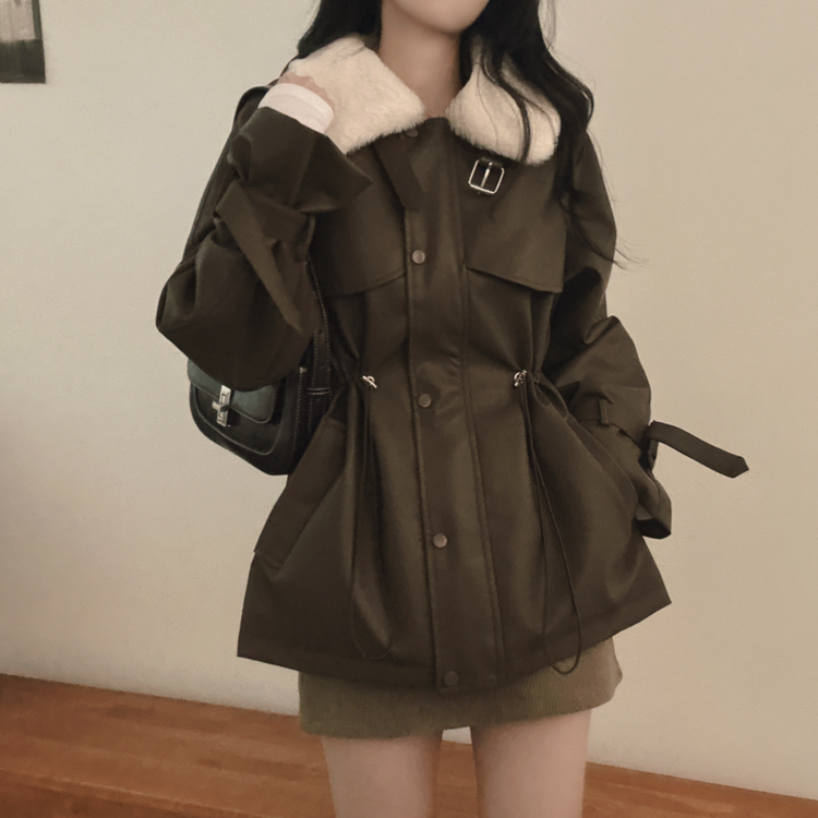 ストリングハーフムートンファーレザージャケット