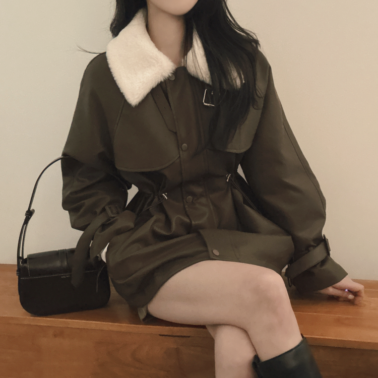 ストリングハーフムートンファーレザージャケット