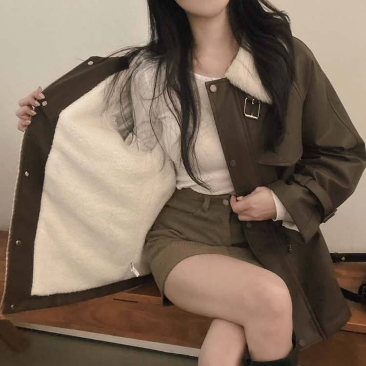 ストリングハーフムートンファーレザージャケット