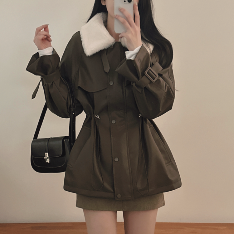 ストリングハーフムートンファーレザージャケット