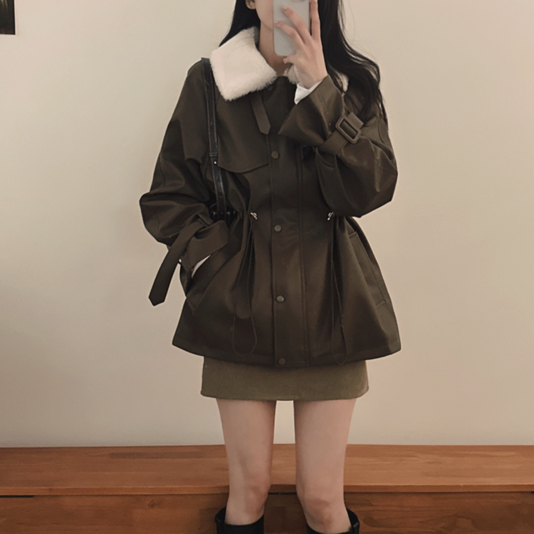 ストリングハーフムートンファーレザージャケット