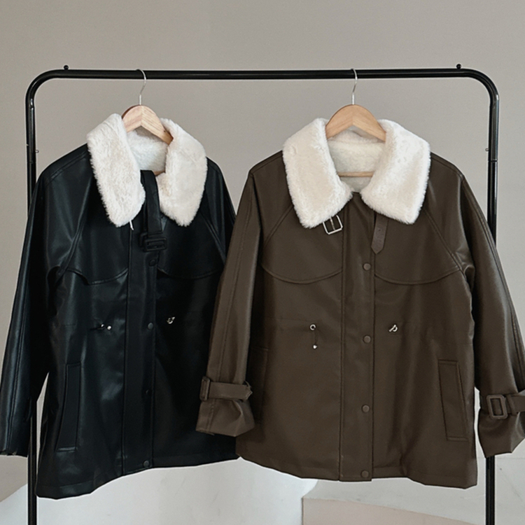 ストリングハーフムートンファーレザージャケット