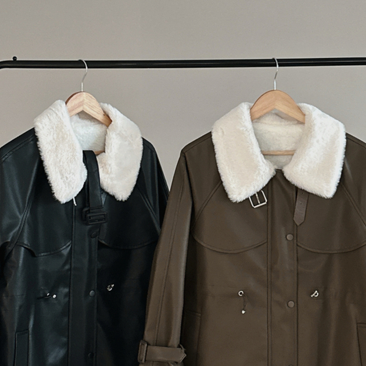 ストリングハーフムートンファーレザージャケット