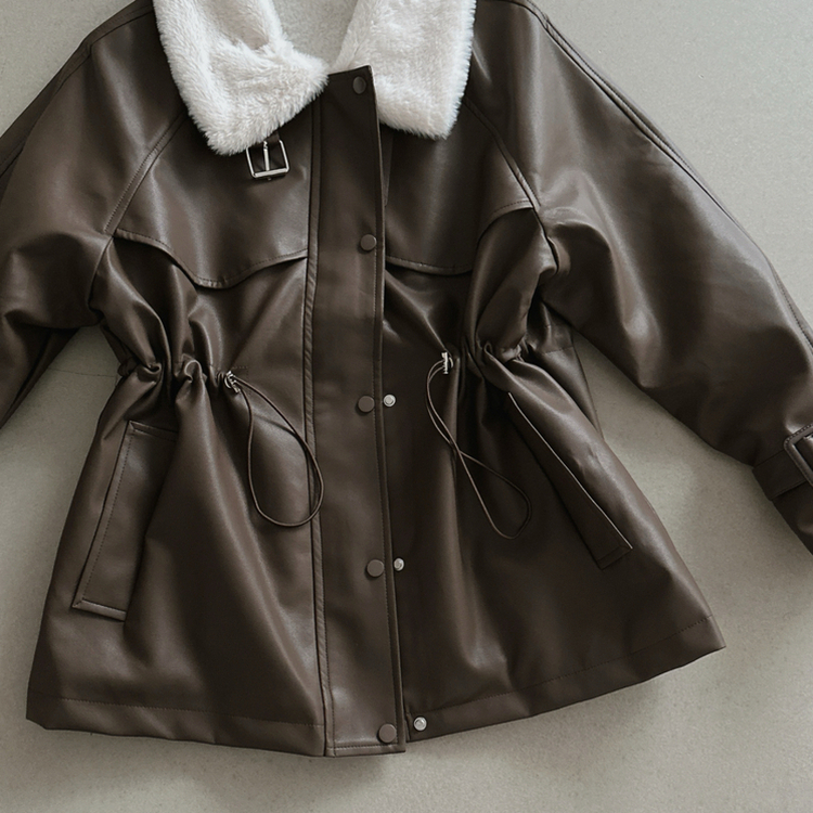 ストリングハーフムートンファーレザージャケット