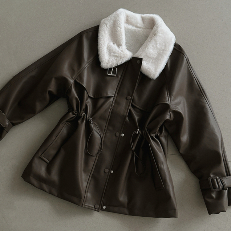 ストリングハーフムートンファーレザージャケット