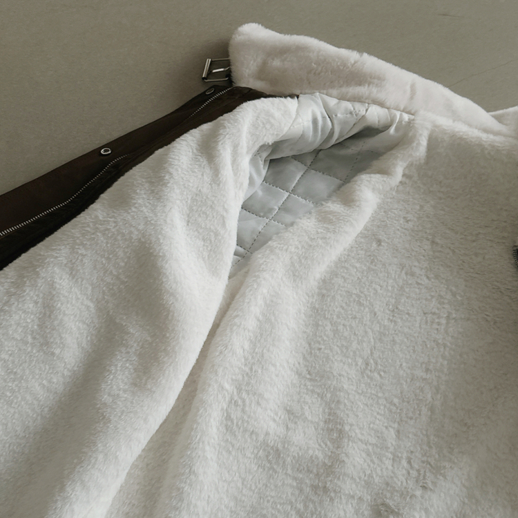 ストリングハーフムートンファーレザージャケット