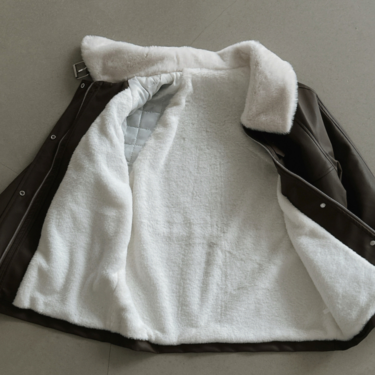 ストリングハーフムートンファーレザージャケット