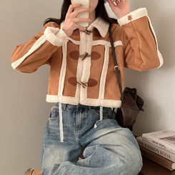 베이비 양털 떡볶이 무스탕 자켓 브라운