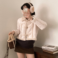 베이비 양털 떡볶이 무스탕 자켓 아이보리