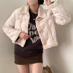 베이비 양털 떡볶이 무스탕 자켓 아이보리