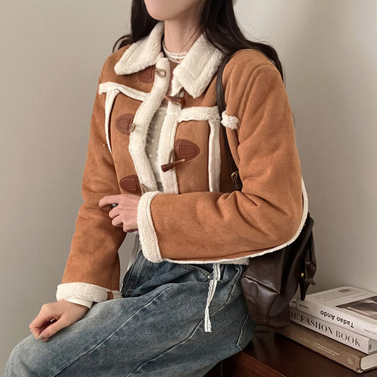 베이비 양털 떡볶이 무스탕 자켓 브라운