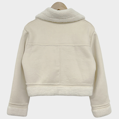 소프트 스웨이드 양털 데일리 카라 크롭 스탠다드핏 무스탕