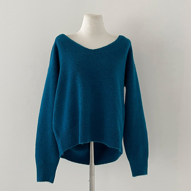 레빗 레이어드 폴라 브이넥 니트 투피스 세트