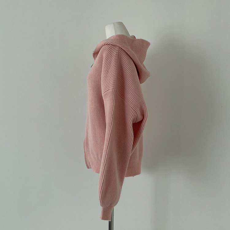 디뉴트 아방소매 투웨이 니트 후드 집업