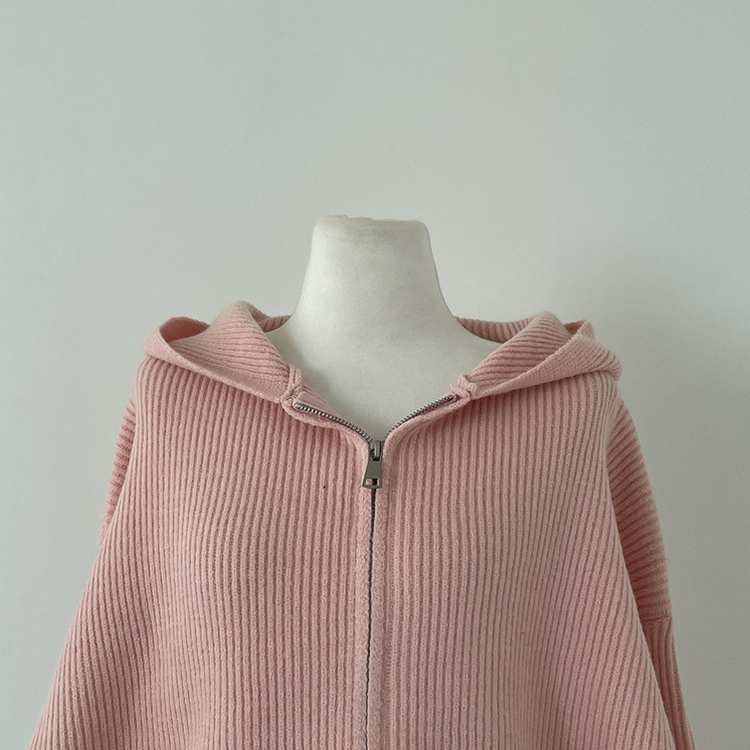 디뉴트 아방소매 투웨이 니트 후드 집업