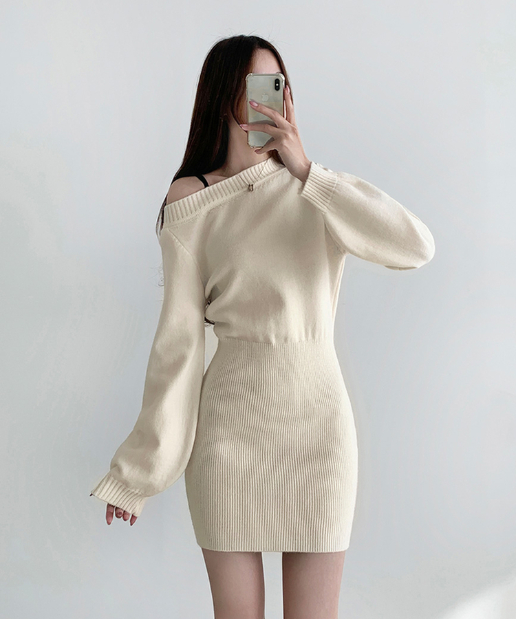 フェミニンムードHラインワンピース IVORY