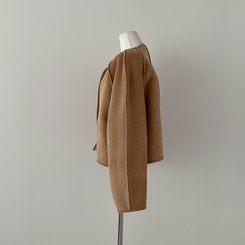 제티브라운 양털 안감 크로스백 세트 노카라 스웨이드 무스탕 자켓