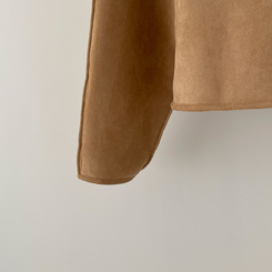 제티브라운 양털 안감 크로스백 세트 노카라 스웨이드 무스탕 자켓