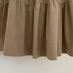 コーデュロイバンディングティアードフレアロングスカート